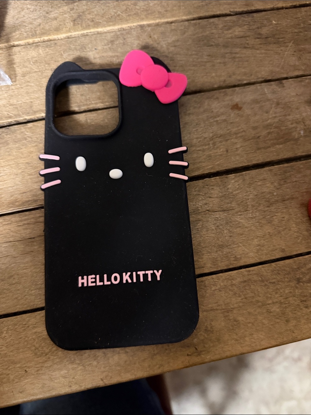 Hello Kitty iPhone 16 pro max Black & Pink Silicone Phone Case